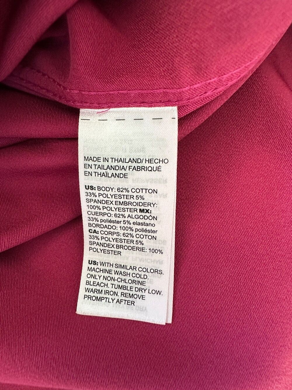 Chico's No-Iron Stretch Button-Down Fuchsia Shirt Chico’s 2 (Large / US 12) - Picture 4 of 8